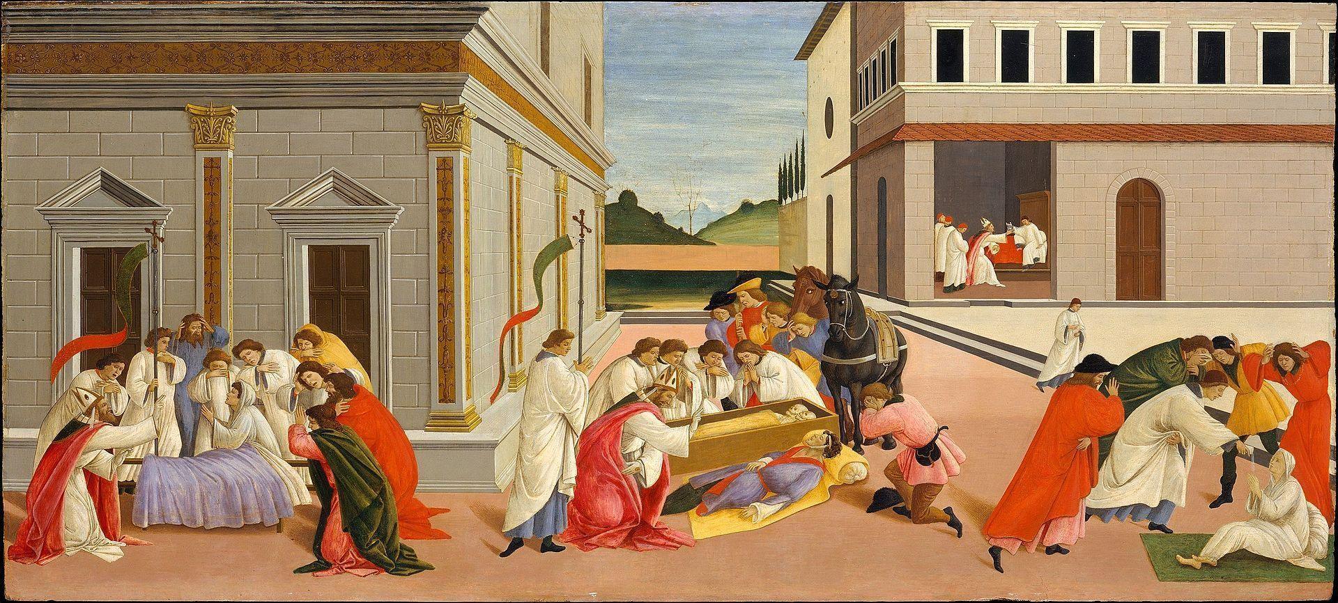 pintura Tres Milagros De San Zenobio - Sandro Botticelli