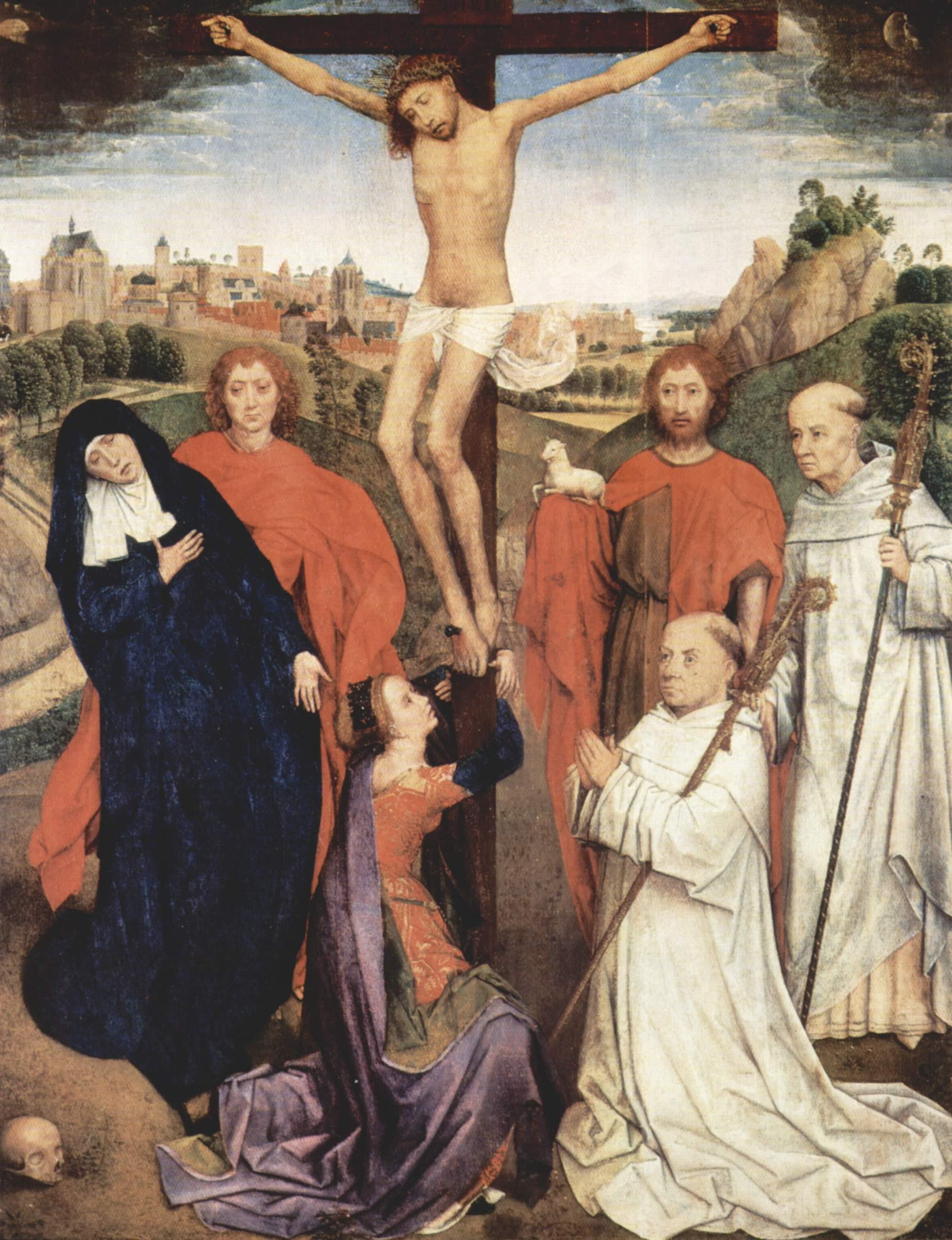 pintura Tríptico De Jan Crabbe, Pieza Central - Hans Memling