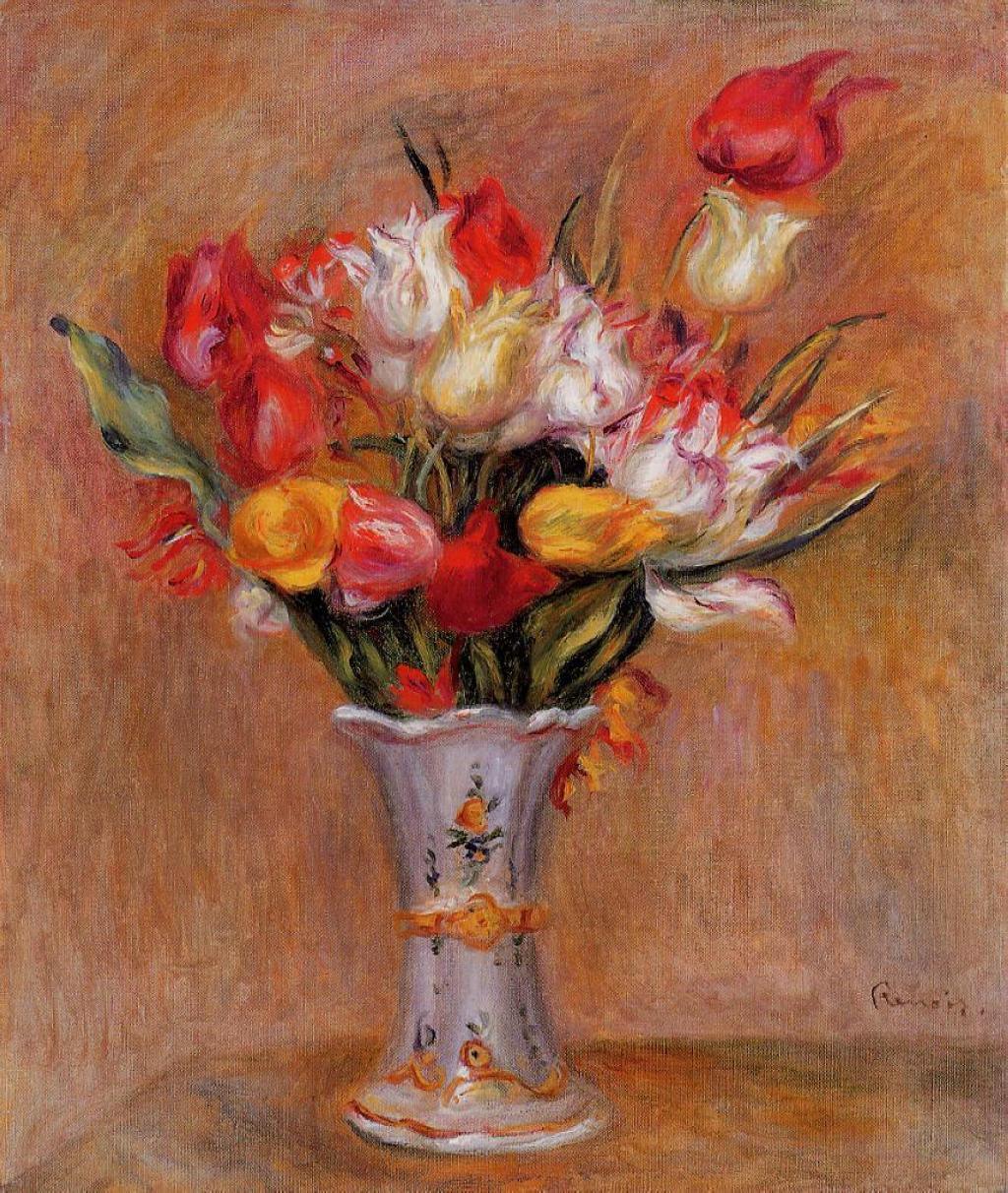 pintura Tulipanes - Pierre-Auguste Renoir
