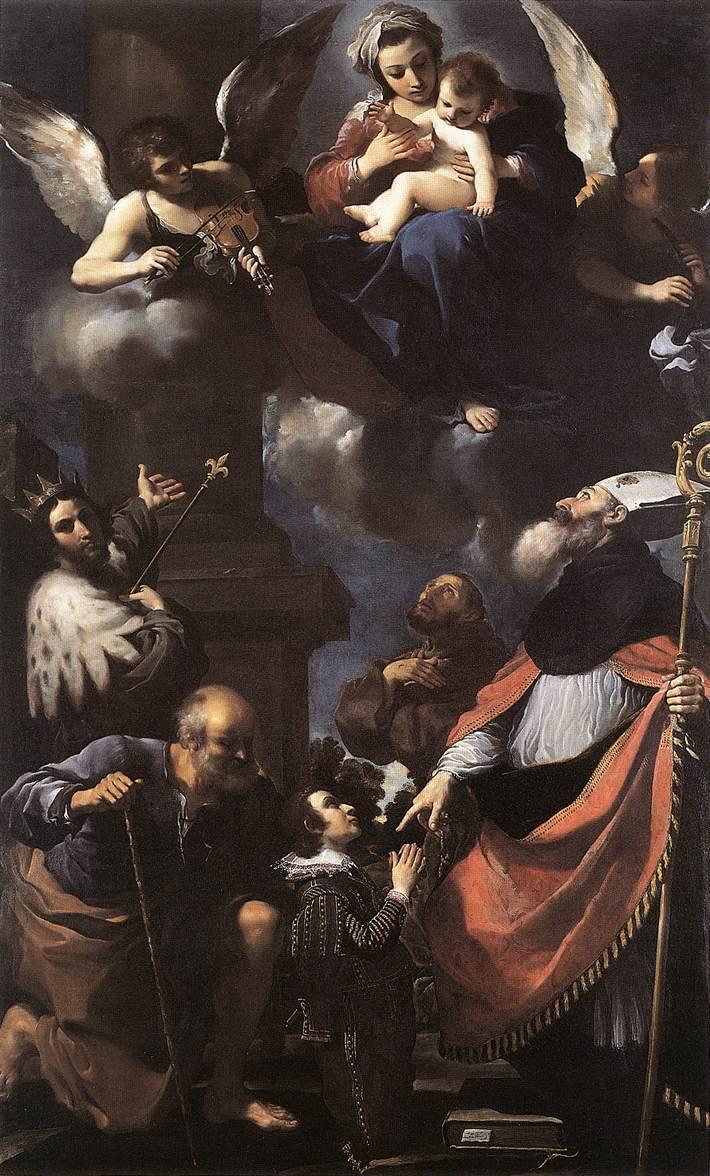 pintura Un Donante Presentado A La Virgen - Guercino