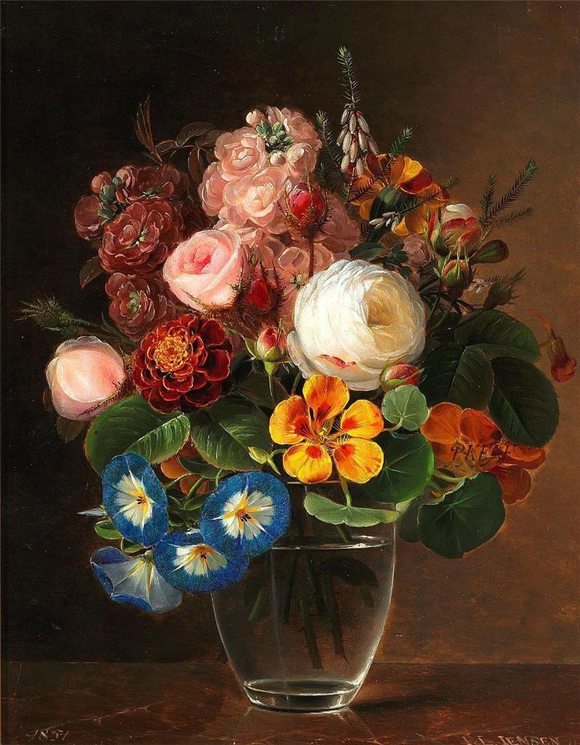 pintura Un Ramo De Flores De Colores - Johan Laurentz Jensen