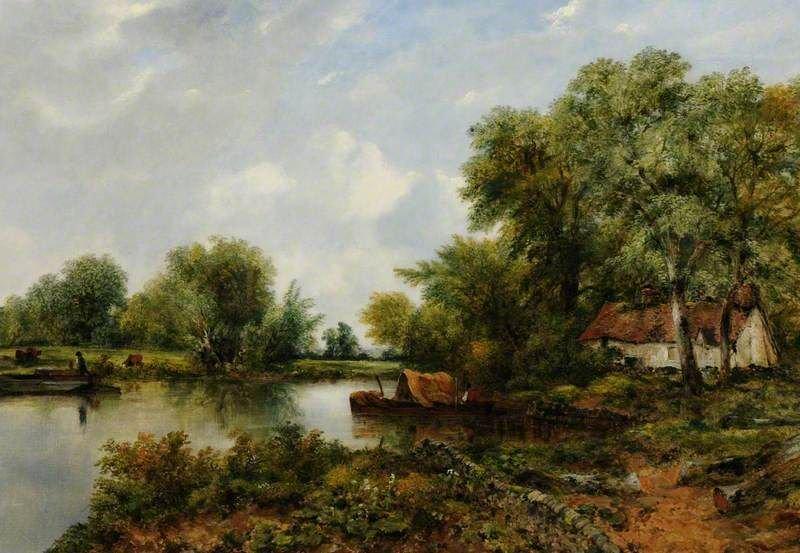pintura Un Remanso Tranquilo En Suffolk - Frederick W Watts