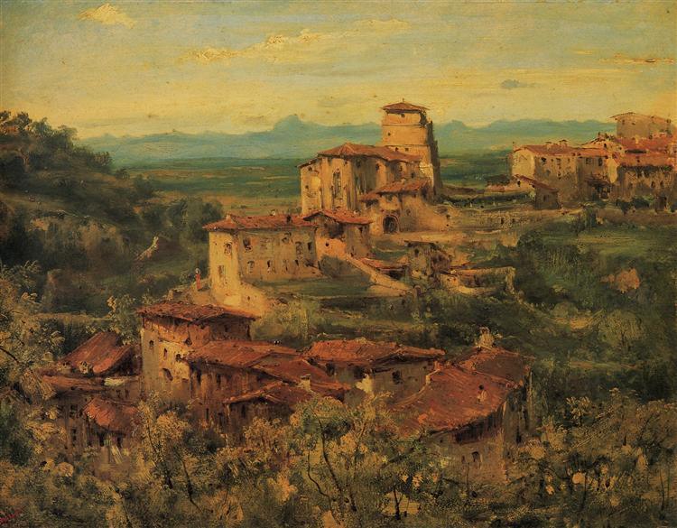 pintura Una Ciudad De Thiers - Theodore Rousseau