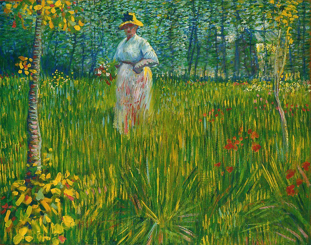 pintura Una Mujer Caminando En El Jardín - Vincent Van Gogh