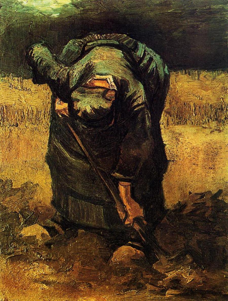 pintura Una Mujer Campesina Cavando - Vincent Van Gogh