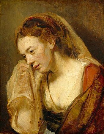 pintura Una Mujer Llorando - Rembrandt