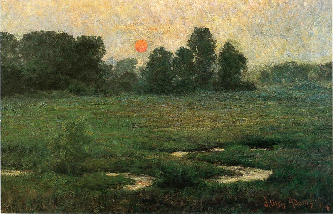 pintura Una puesta De Sol de Agosto 1894 - Adams John Ottis