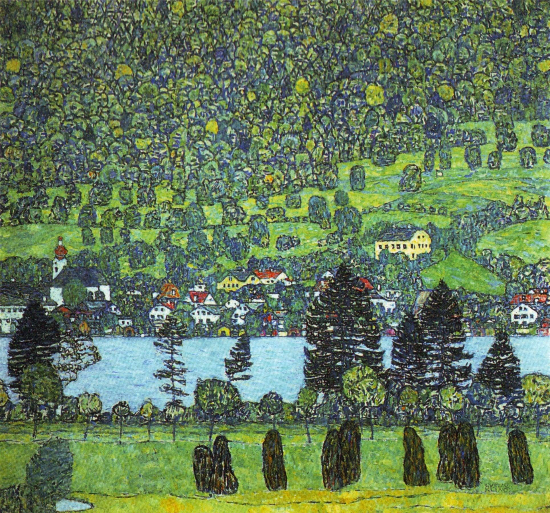 pintura Unterach En El Lago Attersee - Gustav Klimt