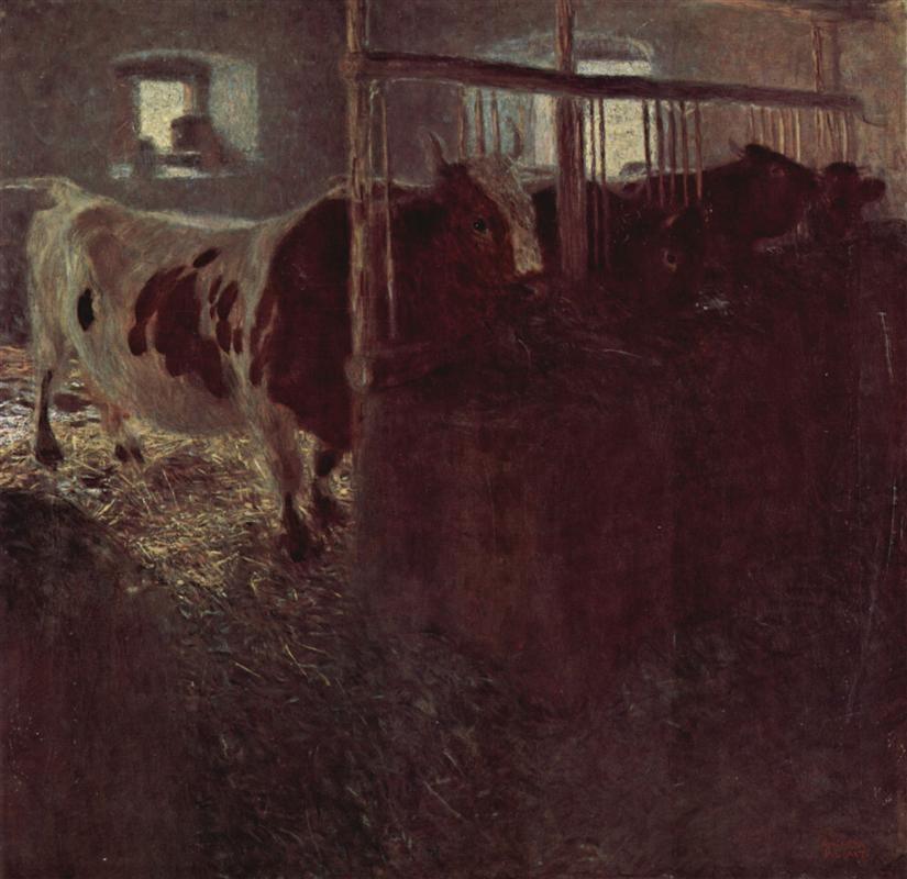 pintura Vacas En El Granero - Gustav Klimt