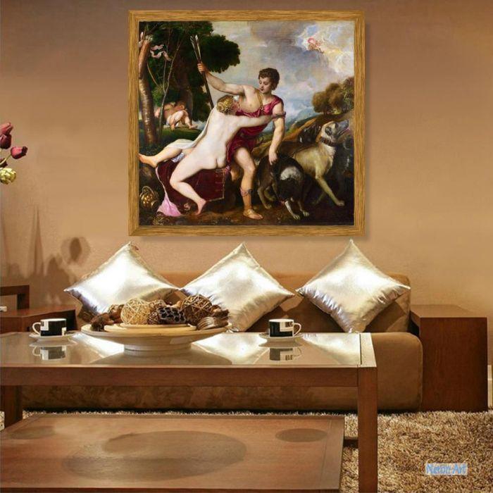 pintura Venus y Adonis - Tiziano