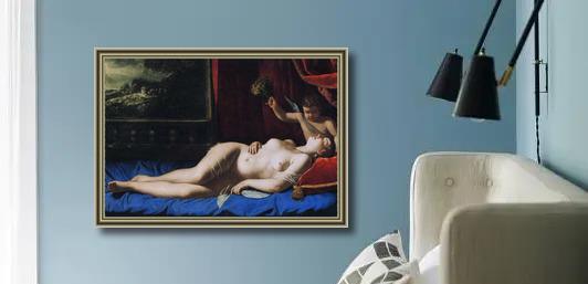 pintura Venus y Cupido - Artemisia Gentileschi