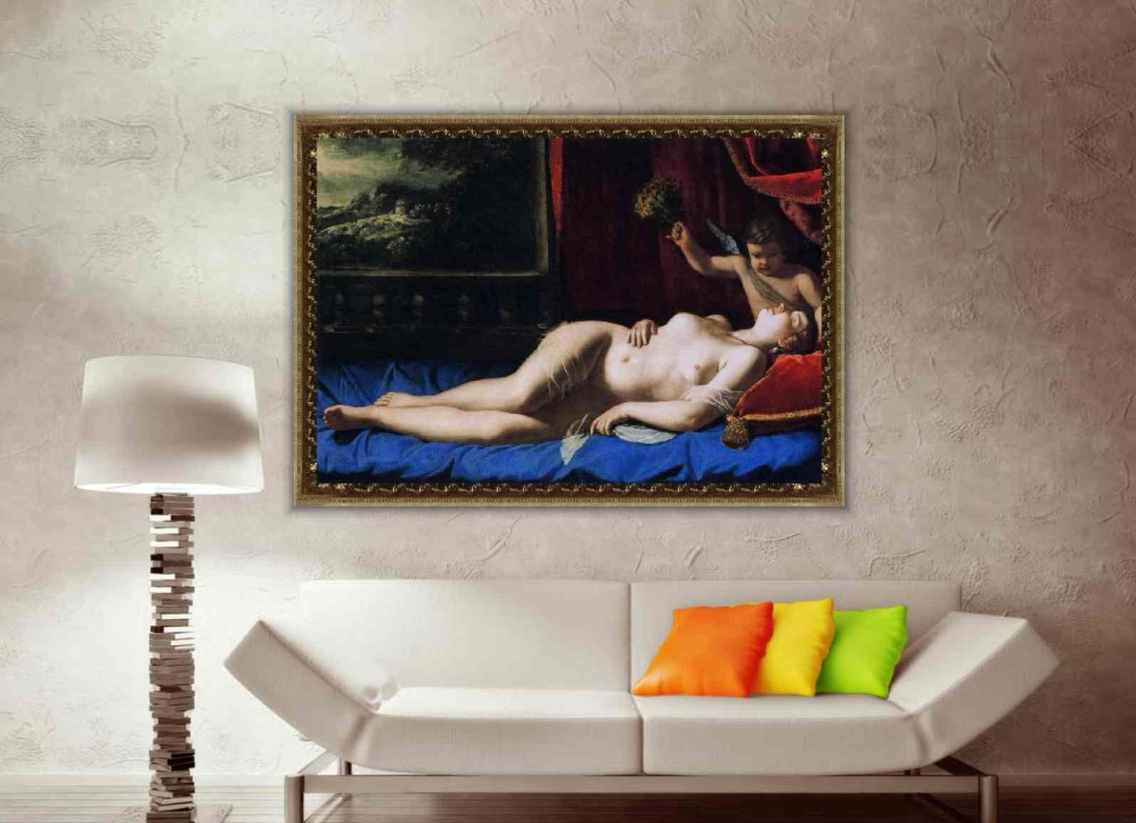 pintura Venus y Cupido - Artemisia Gentileschi