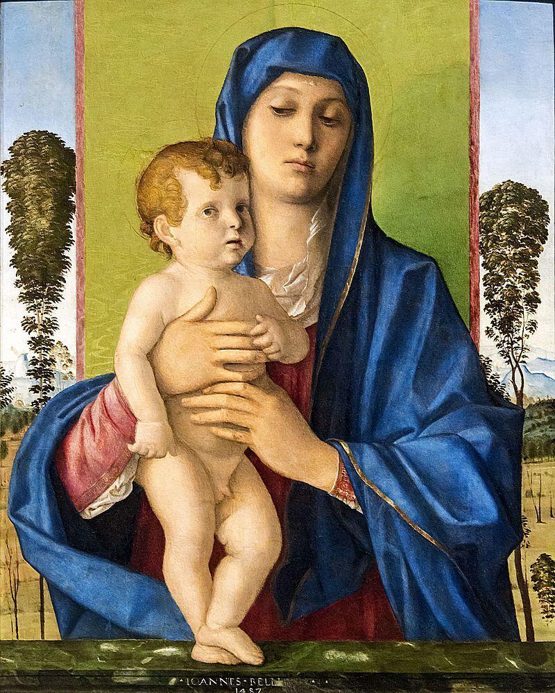 pintura Virgen Con Arbustos - Giovanni Bellini