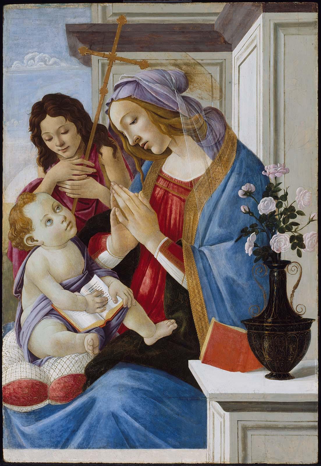 pintura Virgen Y El Niño Con San Juan Bautista - Sandro Botticelli