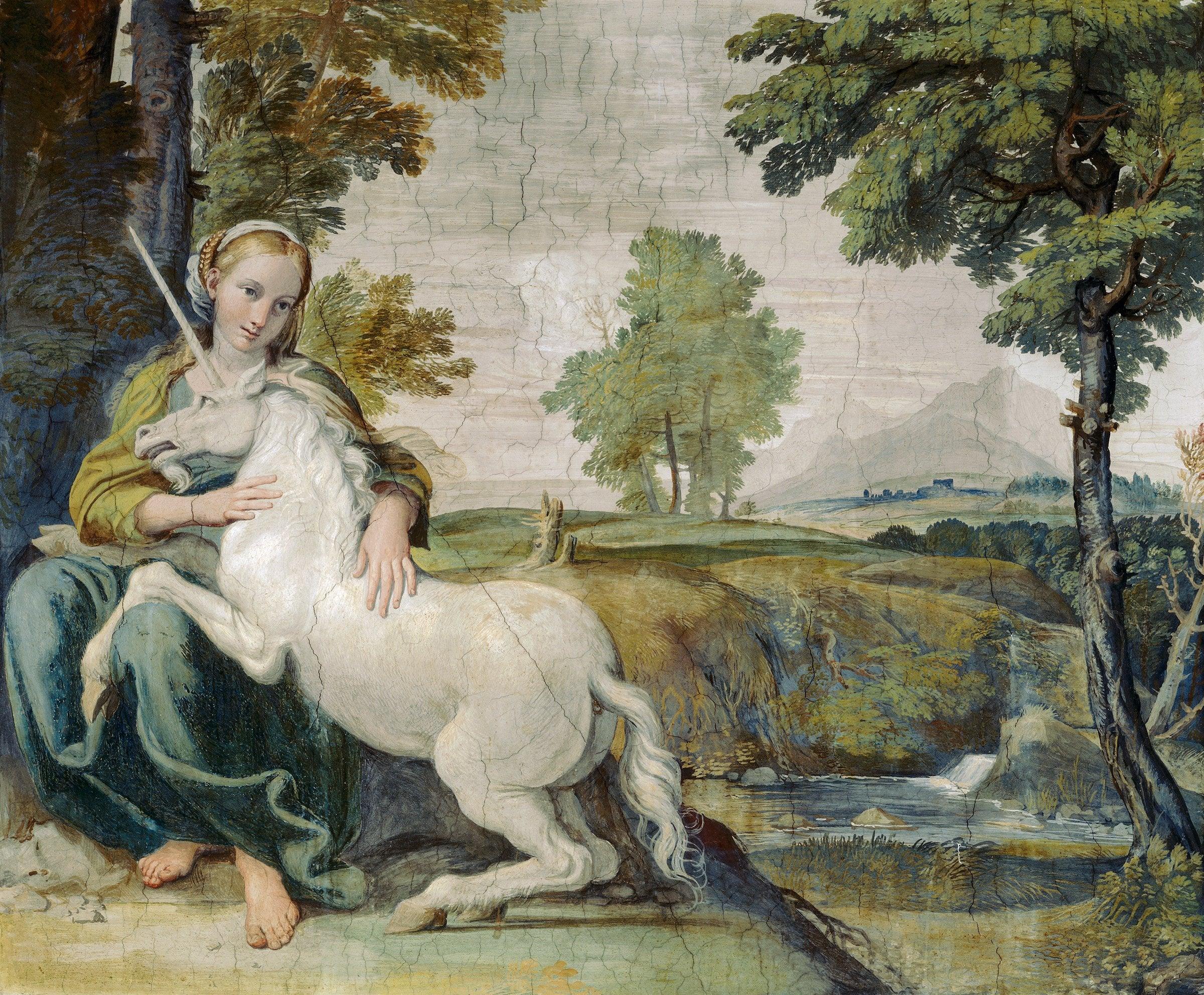 pintura Virgen Y Unicornio - Domenichino
