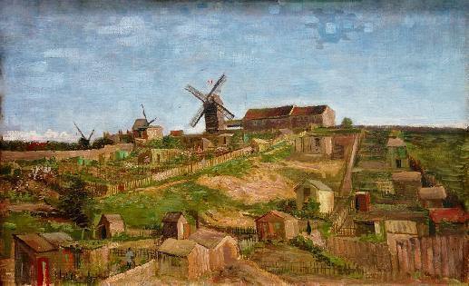 pintura Vista De Montmartre Con Molinos - Vincent Van Gogh