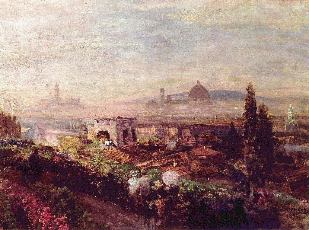 pintura Vista de Florencia - Achenbach Oswald