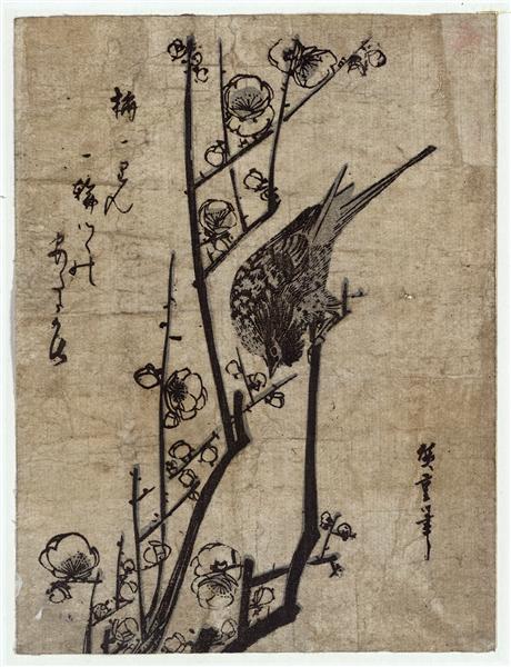 Plum Blossom and Bush Warbler - 1838