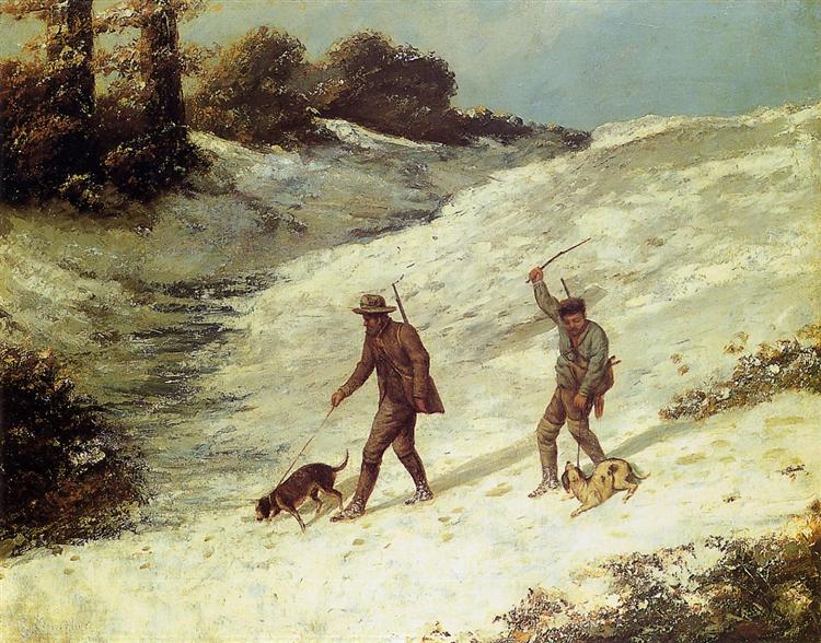 FAVING HUNTERS IN THE SNOW - 1867