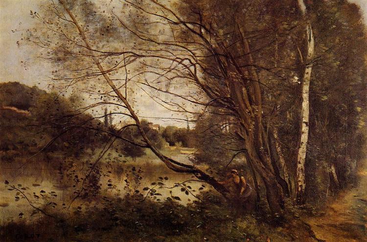 Stagno a Ville D'Avray - Con alberi pendenti - 1873