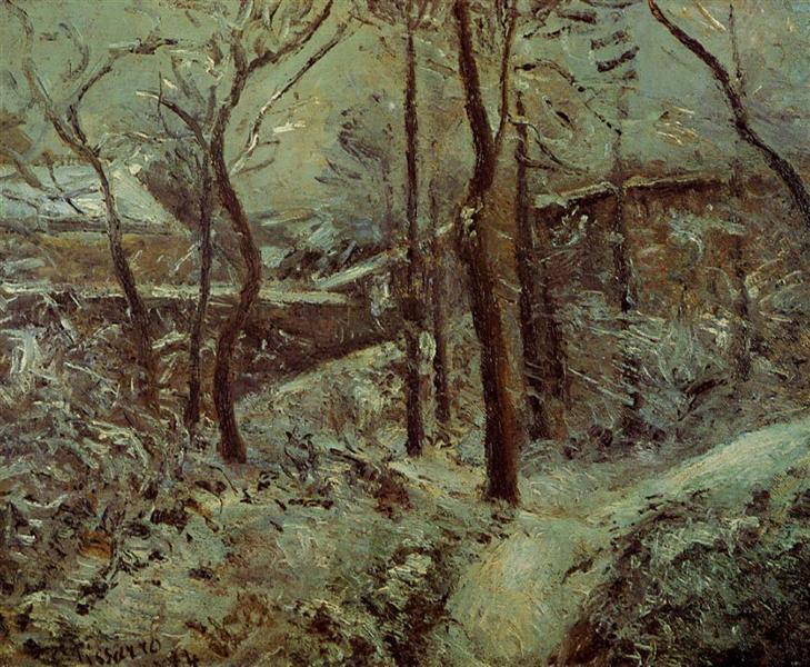 Strada in cattive condizioni - Pontoise - Effetto della neve - 1874