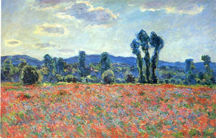 Mohnfeld in Giverny - 1890