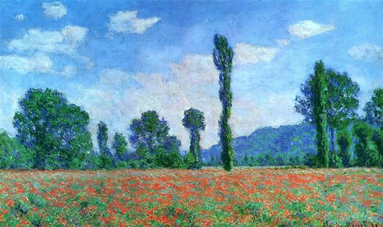 Mohnfeld in Giverny - 1890