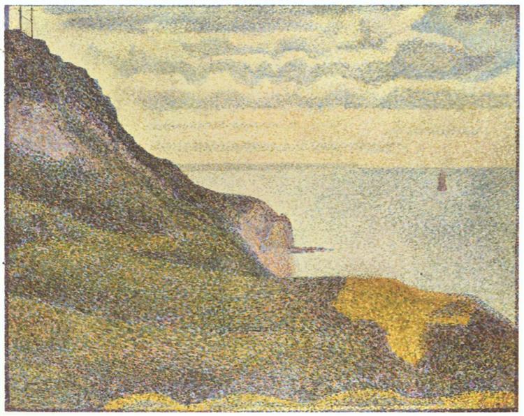 Port -en -bessin - o semáforo e os penhascos - 1888