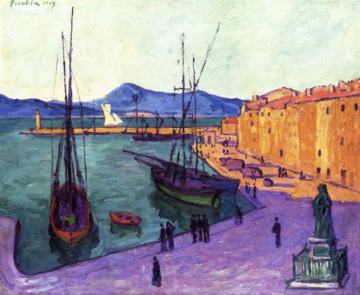 Port de Saint -Tropez - Effet nocturne - 1909