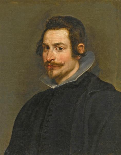 Ritratto di mezzo gentiluomo di mezzo vestito di nero