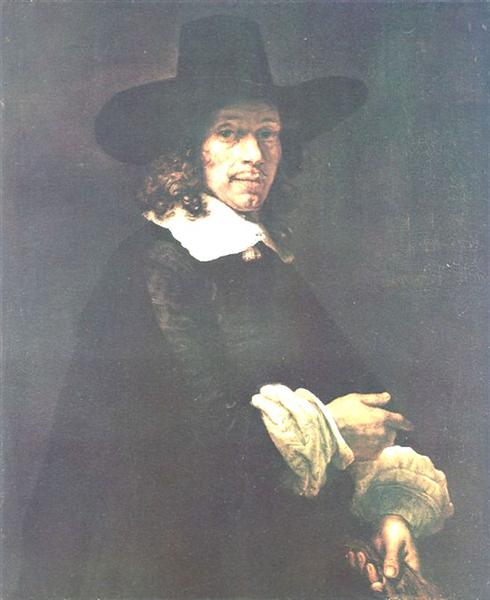 Portrait d'un gentleman avec un haut chapeau et des gants - 1660