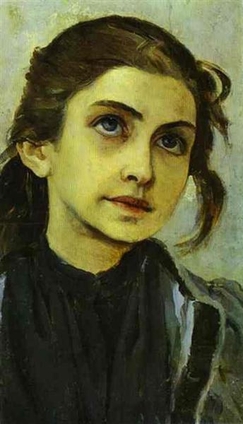 Portrait d'une fille (étude pour les jeunes de San Sergio Radonezhsky) - 1890