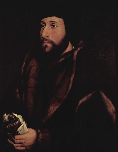 Retrato de um homem com uma carta e luvas - 1540