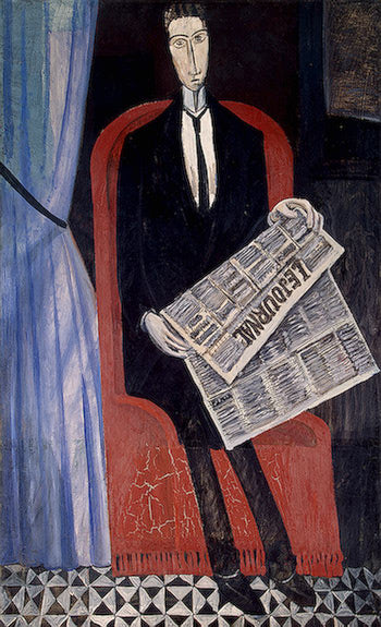 Portrait d'un homme avec un journal - 1913