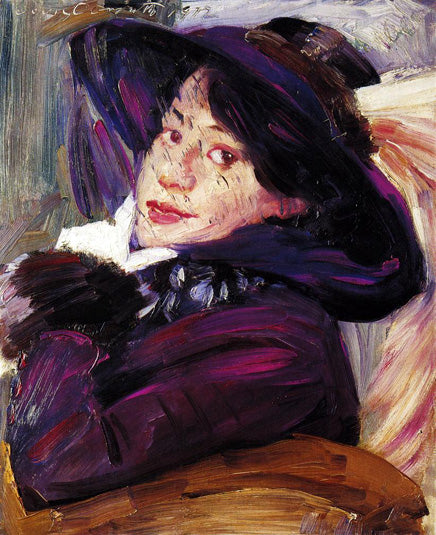 Portrait d'une femme avec un chapeau violet - 1912