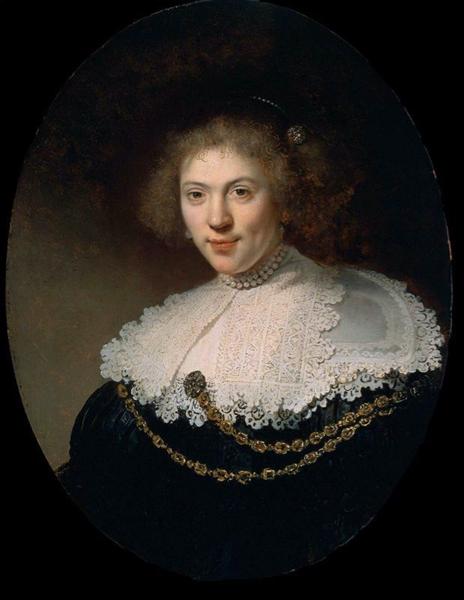 Portrait of a woman who carries a gold chain - 1634