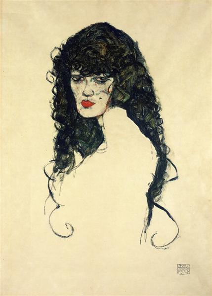 Ritratto di una donna con i capelli neri - 1914