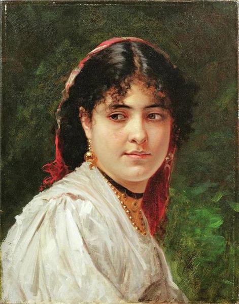 Portrait d'un jeune italien - a également dit d'un bohème - 1875