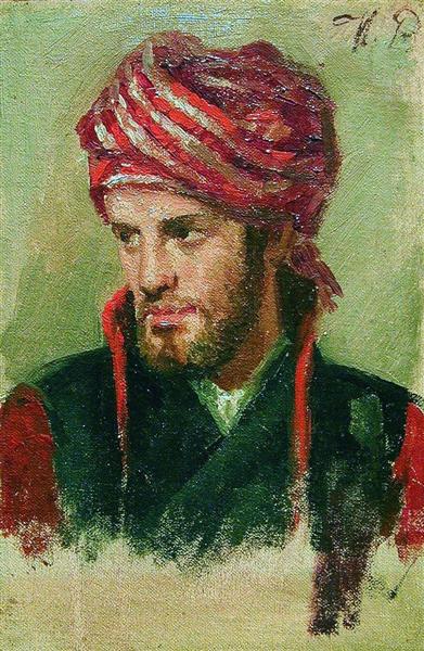 Portrait of a young man with a turban