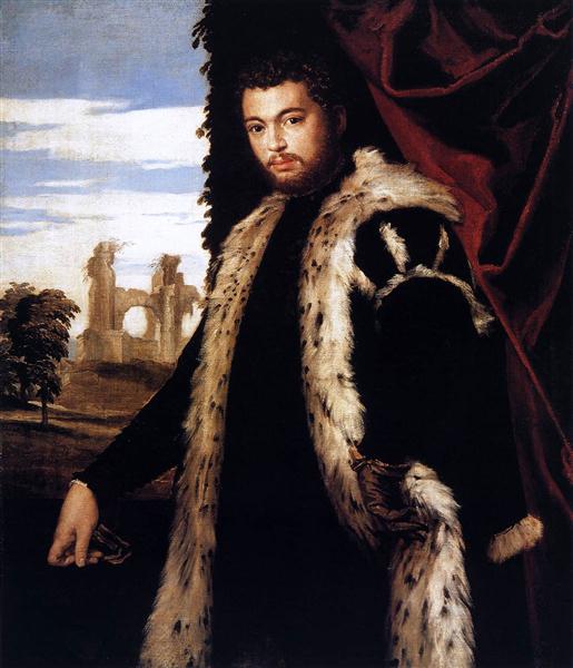 Portrait of a young man dressed in lynx skins - 1553