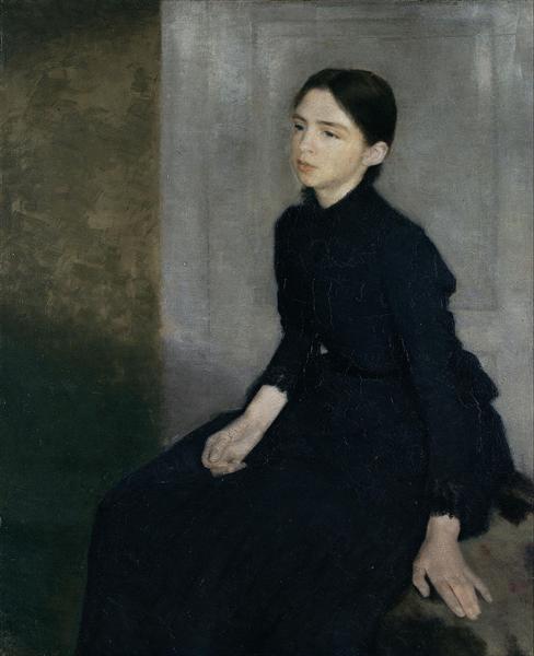 Portrait d'une jeune femme. La sœur de l'artiste Anna Hammershøi - 1885