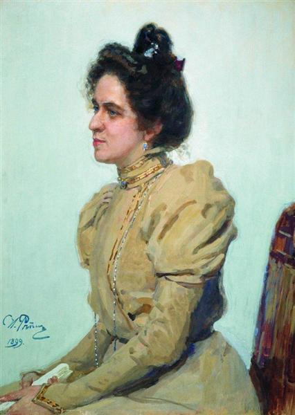 Porträtt av skådespelerskan Lyubov Sazonova -Shuvalova - 1899