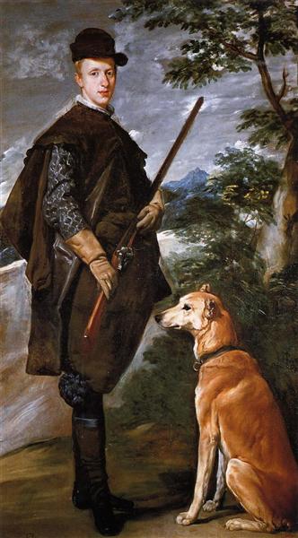 Portræt af kardinal Infante Fernando de Østrig med pistol og hund - 1632