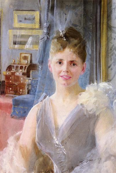 Retrato De Edith Palgrave Edward En Su Residencia De Londres