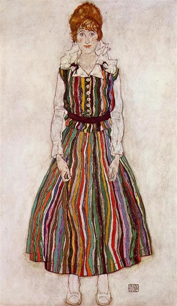 Retrato De Edith Schiele - Esposa Del Artista - 1915