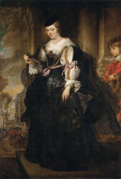 Retrato De Helene Fourment Con Un Entrenador - 1639