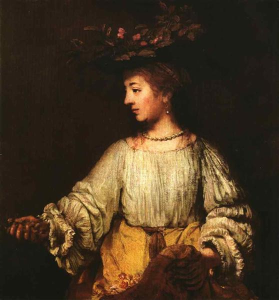 Retrato De Hendrickje Stofells Como Flora - 1659