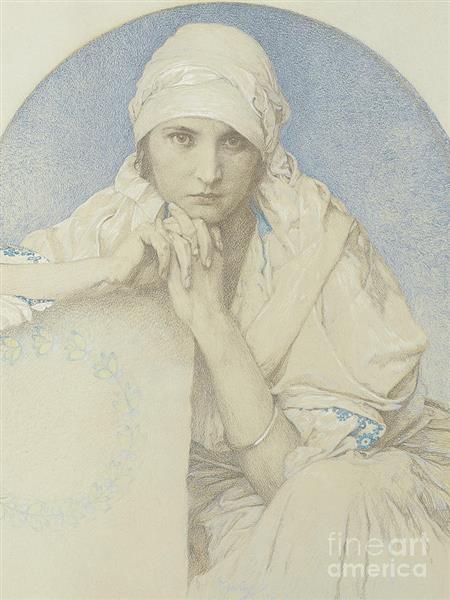 Portrait de Jaroslava Jarca fille de l'artiste