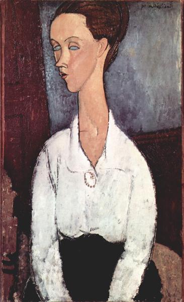 Lunia Tschechowska -Porträt mit Blanca Bluse - 1917