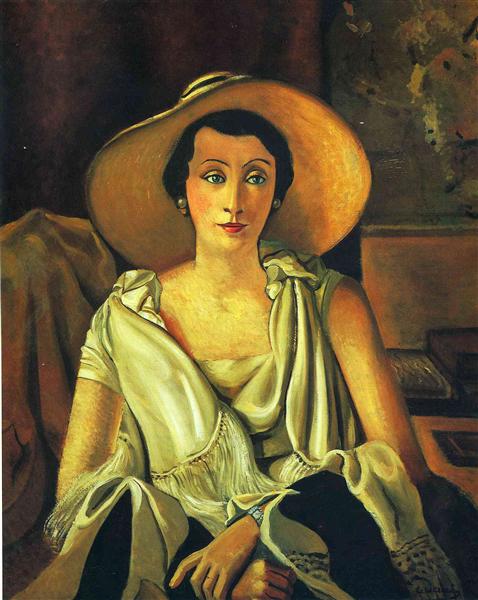 Retrato de Madame Paul Guillaume com um grande chapéu - 1928